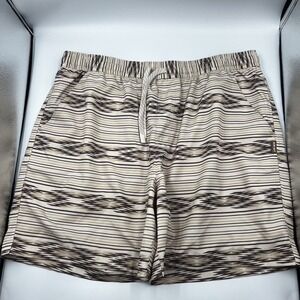 Ariat Men's Large AriatTEK Southwest Ikat Striped Tan & Brown 6" Shorts